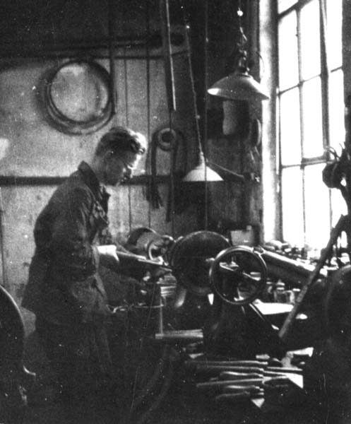Christoph Müller in the old workshop 